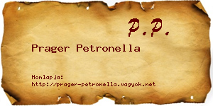 Prager Petronella névjegykártya